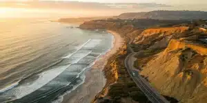 San Diego coastal cliffs at sunset, a highlight of many city tour deals.